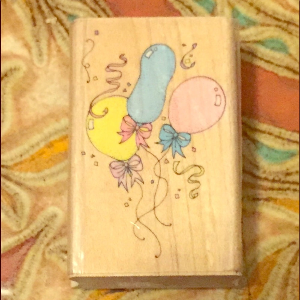 💕HeroArts BowTied Balloons D-14 stamp